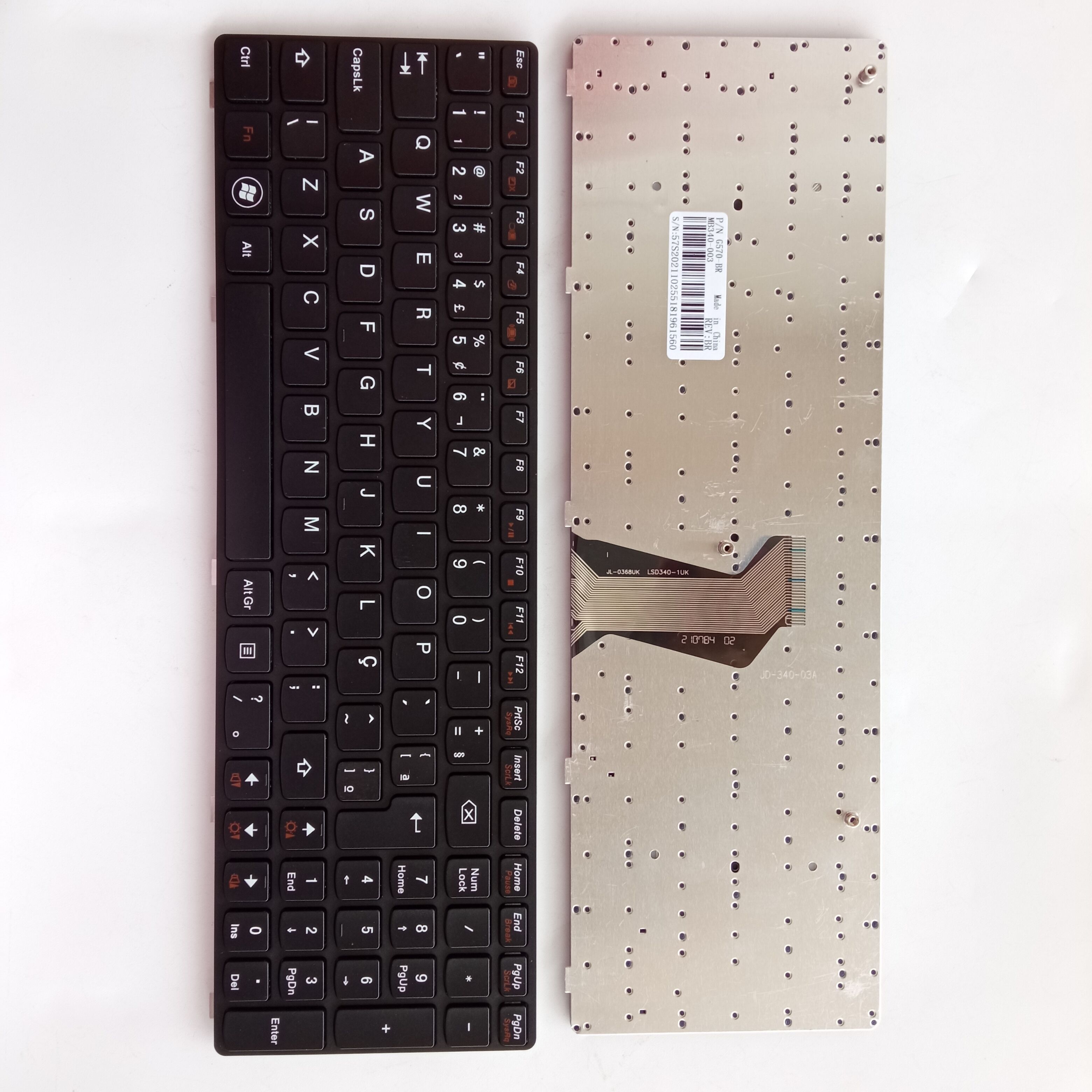 Picture of New Replacement Laptop Keyboard For LENOVO G570 BLACK FRAME BLACK (OEM) BR Layout
